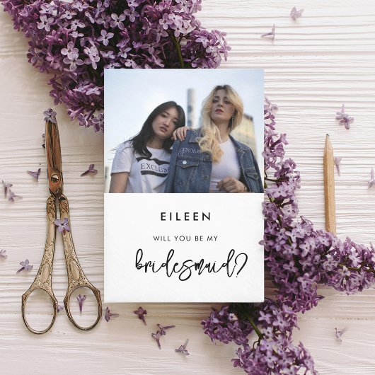 Fotokaart van moderne Bridesmaid-ontwerper Kaart
