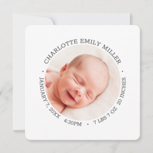 Fotokaart van moderne Elegant Baby ter - kondiging Aankondiging