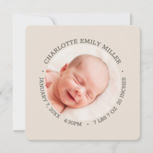 Fotokaart van moderne Elegant Baby ter - kondiging Aankondiging