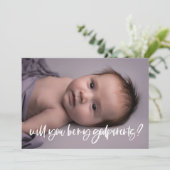 Fotokaart van moderne elegant Godouders Kaart (Staand voorkant)