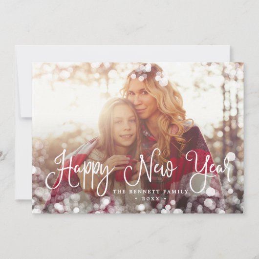 Fotokaart van nieuw jaar, bevroren Lijst Feestdagenkaart (Voorkant)