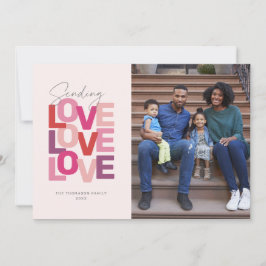 Fotokaart van roze rode Valentijns Feestdagenkaart