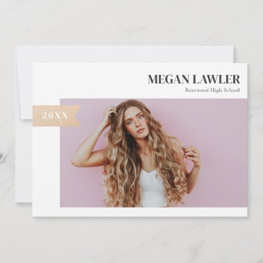 Fotokaart van Trendy Afstudeerder - Faux Gold Kaart (Voorkant)