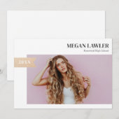 Fotokaart van Trendy Afstudeerder - Faux Gold Kaart (Voorkant / Achterkant)