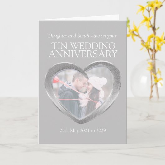 Fotokaart voor 10e-tin bruiloft trouwdag kaart (Gele Bloem)