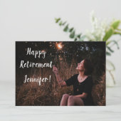 Fotokaart voor aftredingspartij kaart (Staand voorkant)