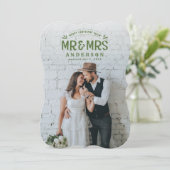 Fotokaart voor bruiloft met kerst feestdagenkaart (Staand voorkant)