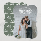 Fotokaart voor bruiloft met kerst feestdagenkaart (Voorkant / Achterkant)