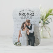 Fotokaart voor bruiloft met kerst feestdagenkaart (Staand voorkant)