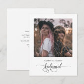 Fotokaart voor Chic Will you be My Bridesmaid prop Bedankkaart (Voorkant / Achterkant)