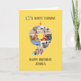 Fotokaart voor de 9e verjaardag kaart