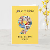 Fotokaart voor de 9e verjaardag kaart (Gele Bloem)