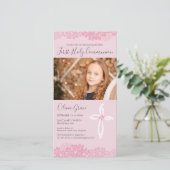 Fotokaart voor de eerste Heilige Communie - Meisje (Staand voorkant)