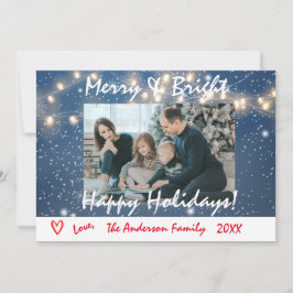 Fotokaart voor de Prettige feestdagen Merry en Bri Kaart