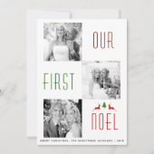 Fotokaart voor eerste kersthert met eerste noel kaart (Voorkant)