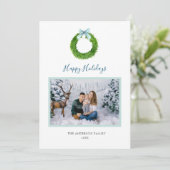 Fotokaart voor feestdagen met waterverf spleet en  feestdagenkaart (Staand voorkant)