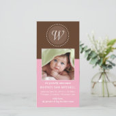 Fotokaart voor geboorteaankondiging aankondiging (Staand voorkant)