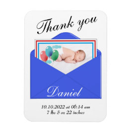 Fotokaart voor geboorteaankondiging magneet
