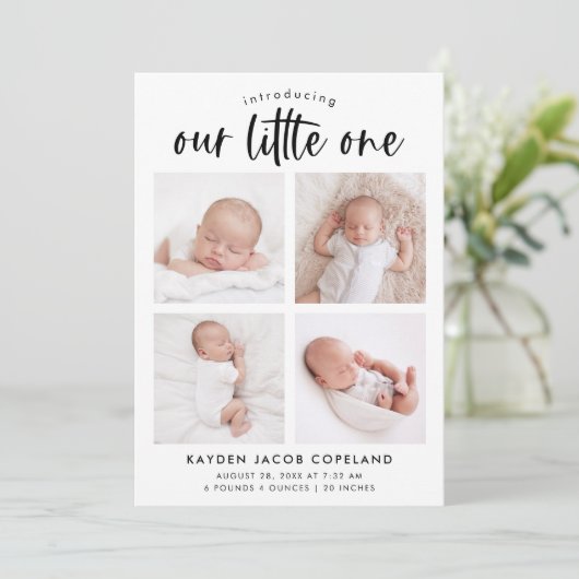 Fotokaart voor geboorteaankondiging | Onze kleine Aankondiging (Staand voorkant)