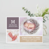 Fotokaart voor geboorteaankondiging van pasgeboren aankondiging (Staand voorkant)