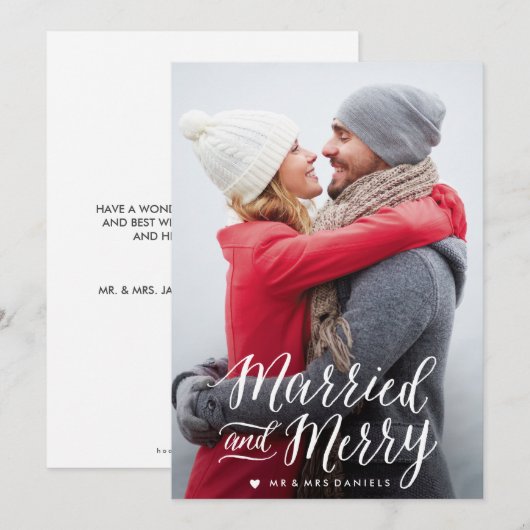 Fotokaart voor gehuwde en feestelijke feestdagen feestdagenkaart (Voorkant / Achterkant)