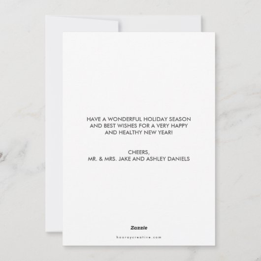 Fotokaart voor gehuwde en feestelijke feestdagen feestdagenkaart (Achterkant)