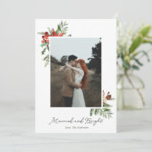 Fotokaart voor gehuwde en heldere elopement feestdagenkaart (Staand voorkant)