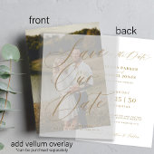 Fotokaart voor gouden vellum bruiloft save the dat save the date