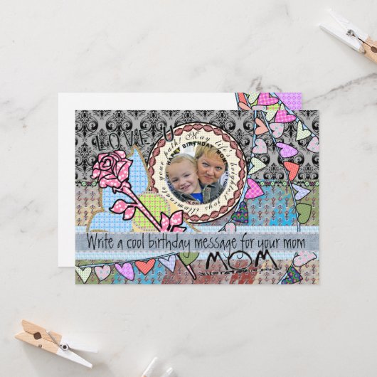 Fotokaart voor grappige verjaardag sjabloon - moed (Voorkant / Achterkant in situ)