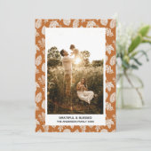 Fotokaart voor Grateful & Bless Thanksgiving Aankondiging (Staand voorkant)