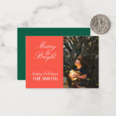 Fotokaart voor groene en rode familie notitiekaartje (Voorkant / Achterkant in situ)