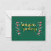 Fotokaart voor groene en rode familie notitiekaartje (Achterkant)