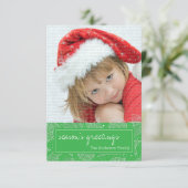 Fotokaart voor groene en witte kerstfeestdagen kaart (Staand voorkant)