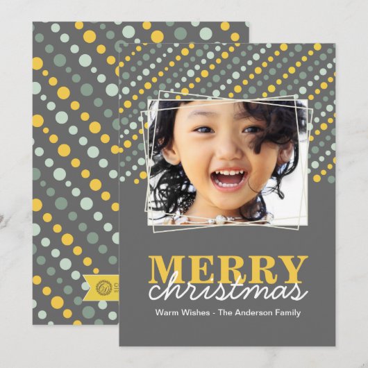 Fotokaart voor hedendaagse Kerstmis Feestdagenkaart (Voorkant / Achterkant)