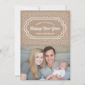 Fotokaart voor helder en gelukkig nieuw jaar feestdagenkaart (Voorkant)