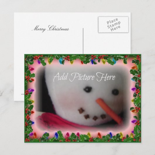 Fotokaart voor Holly en Lichten Feestdagenkaart (Voorkant / Achterkant)