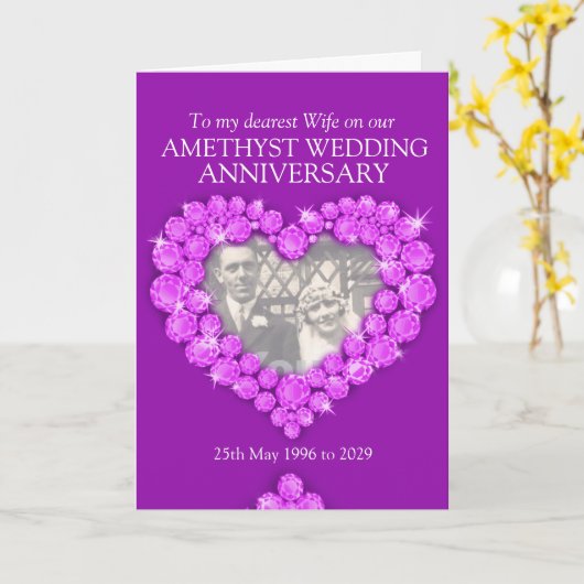 Fotokaart voor huwelijkstrouwdag bij Amethyst Kaart (Gele Bloem)