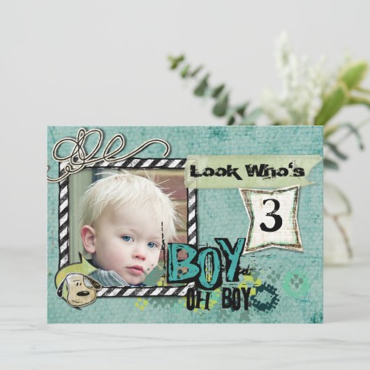 Fotokaart voor jonge verjaardag (Staand voorkant)