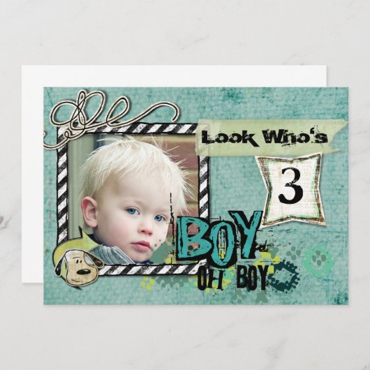 Fotokaart voor jonge verjaardag (Voorkant / Achterkant)