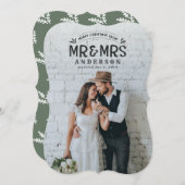 Fotokaart voor kerstbruiloft feestdagenkaart (Voorkant / Achterkant)