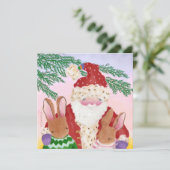 Fotokaart voor kerstmis en konijnen feestdagenkaart (Staand voorkant)