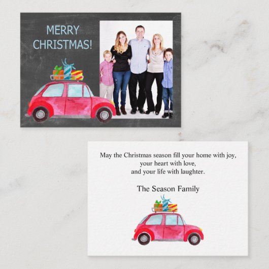 Fotokaart voor kerstwaterverf informatiekaartje (Voorkant / Achterkant)