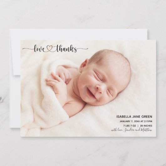 Fotokaart voor liefhebbers en Bedankt Aankondiging (Voorkant)