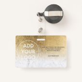 Fotokaart voor logo met goudfolie badge (Achterkant met intrekbare)