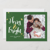 Fotokaart voor Merry & Bright Glitter Feestdagenkaart (Voorkant)