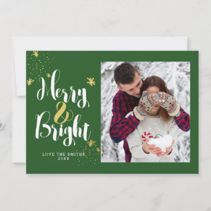 Fotokaart voor Merry & Bright Glitter Feestdagenkaart