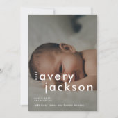 Fotokaart voor moderne geboorte aankondiging (Voorkant)