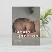 Fotokaart voor moderne geboorte aankondiging (Staand voorkant)