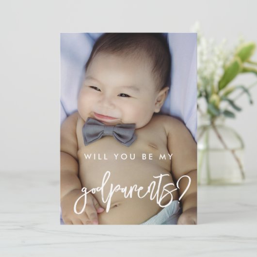 Fotokaart voor moderne godoudervoorstelkaart kaart (Staand voorkant)