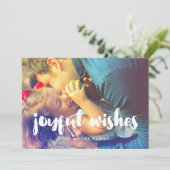 Fotokaart voor moderne Joyful wil Holiday Feestdagenkaart (Staand voorkant)